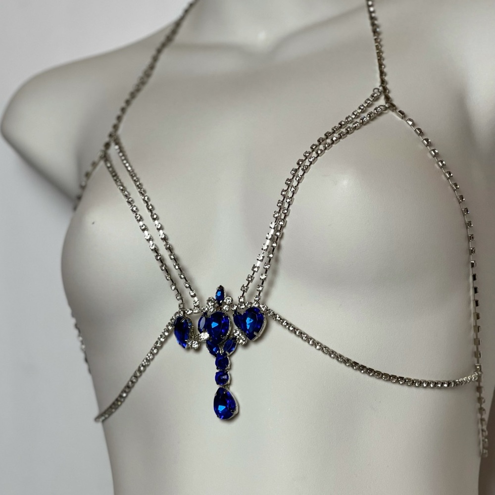Body chain White and silver stones - Picture 9 of 9